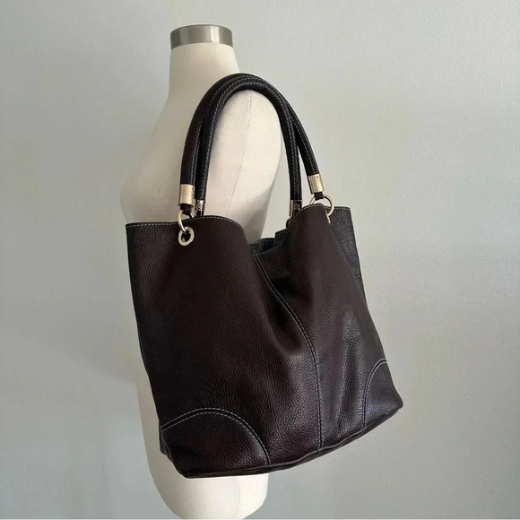 Lancel Paris Brown Leather Shoulder Bag